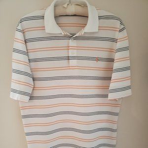 POLO Golf by Ralph Lauren Men's Polo Short Sleeve Shirt White Stripped Size M